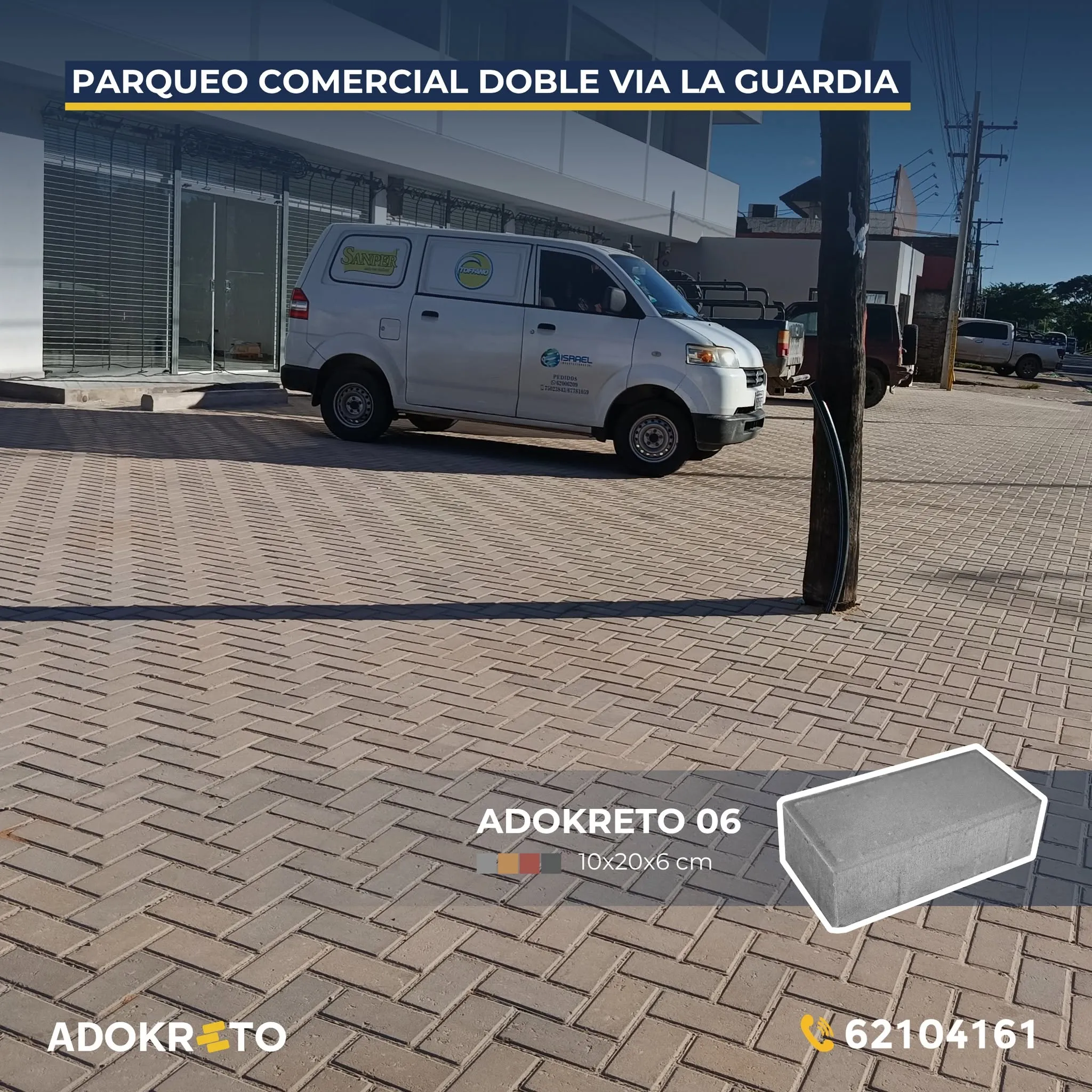 Parqueo comercial pavimentado con Adokreto 06