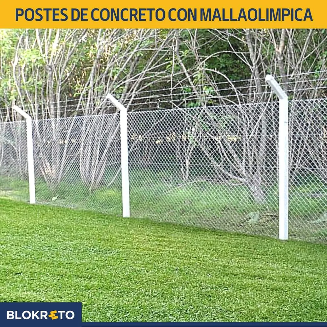 Cerramiento con postes de concreto y malla olímpica